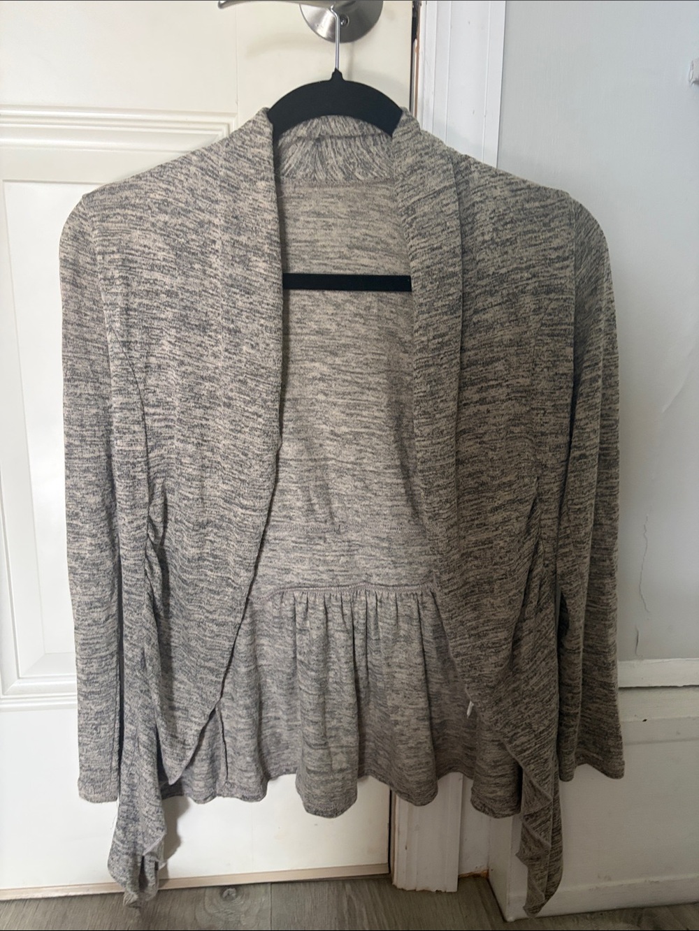 Cozy Open-Front Marled Women's Sweater Cardigan